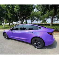 Gloss Metallic Rainbow Laser Purple Car Vinyl Wrap review Flor