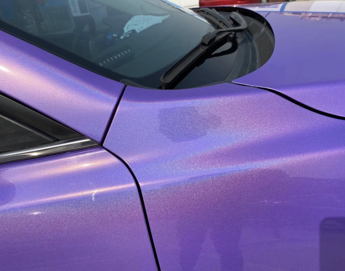 Gloss Metallic Rainbow Laser Purple  Car Vinyl Wrap (Light ) review Quincy Russell 01