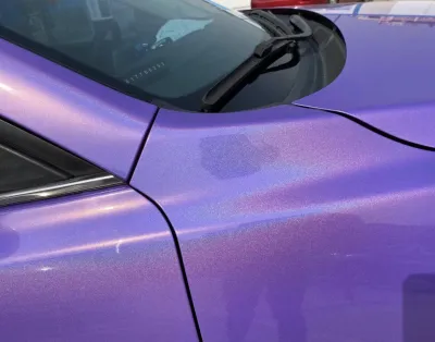 Gloss Metallic Rainbow Laser Purple Car Vinyl Wrap review Quincy Russell 02