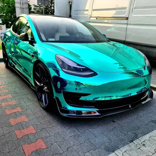 Gloss Chrome Mirror Mint Green Car Vinyl Wrap review 