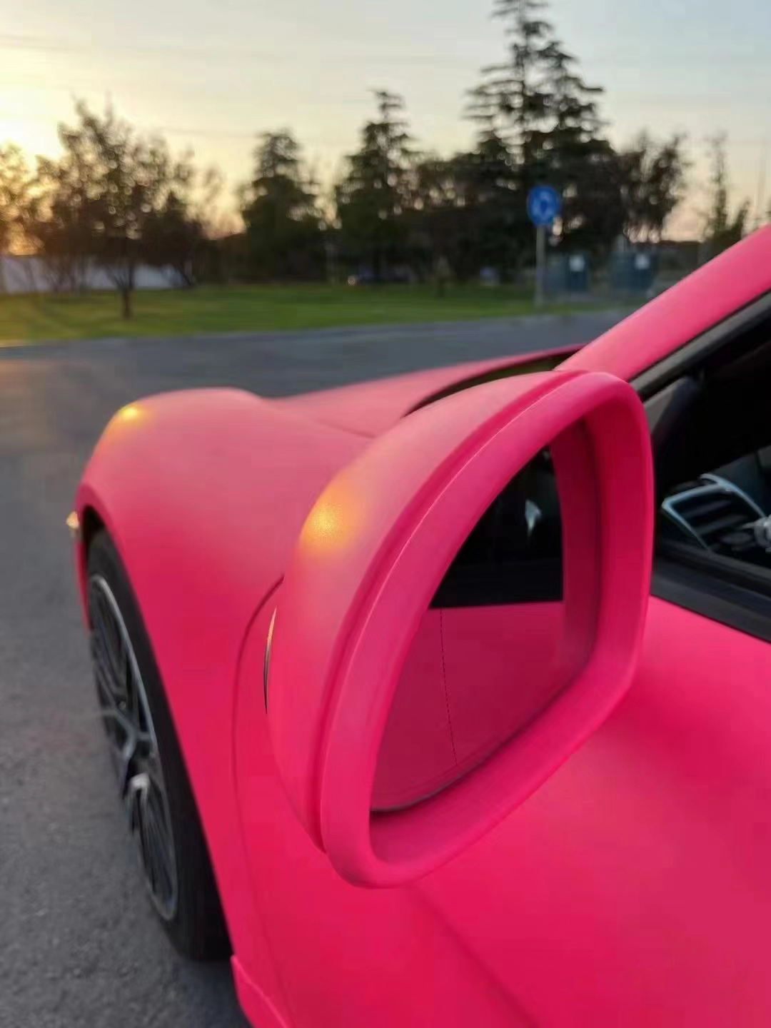 Ultimate Flat Fluorescent Pink Car Vinyl Wrap PET review Brady Herberts 01