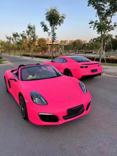 Ultimate Flat Fluorescent Pink Car Vinyl Wrap  review Brady Herberts 02