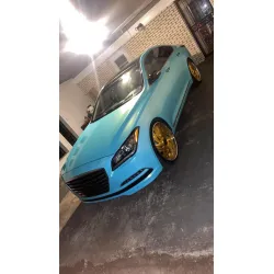 Gloss Metallic Gold Blue Car Vinyl Wrap review Lendarius dunn  01