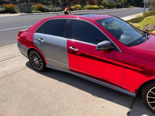 Gloss Mirror Chrome Candy Apple Red  Car Vinyl Wrap review 