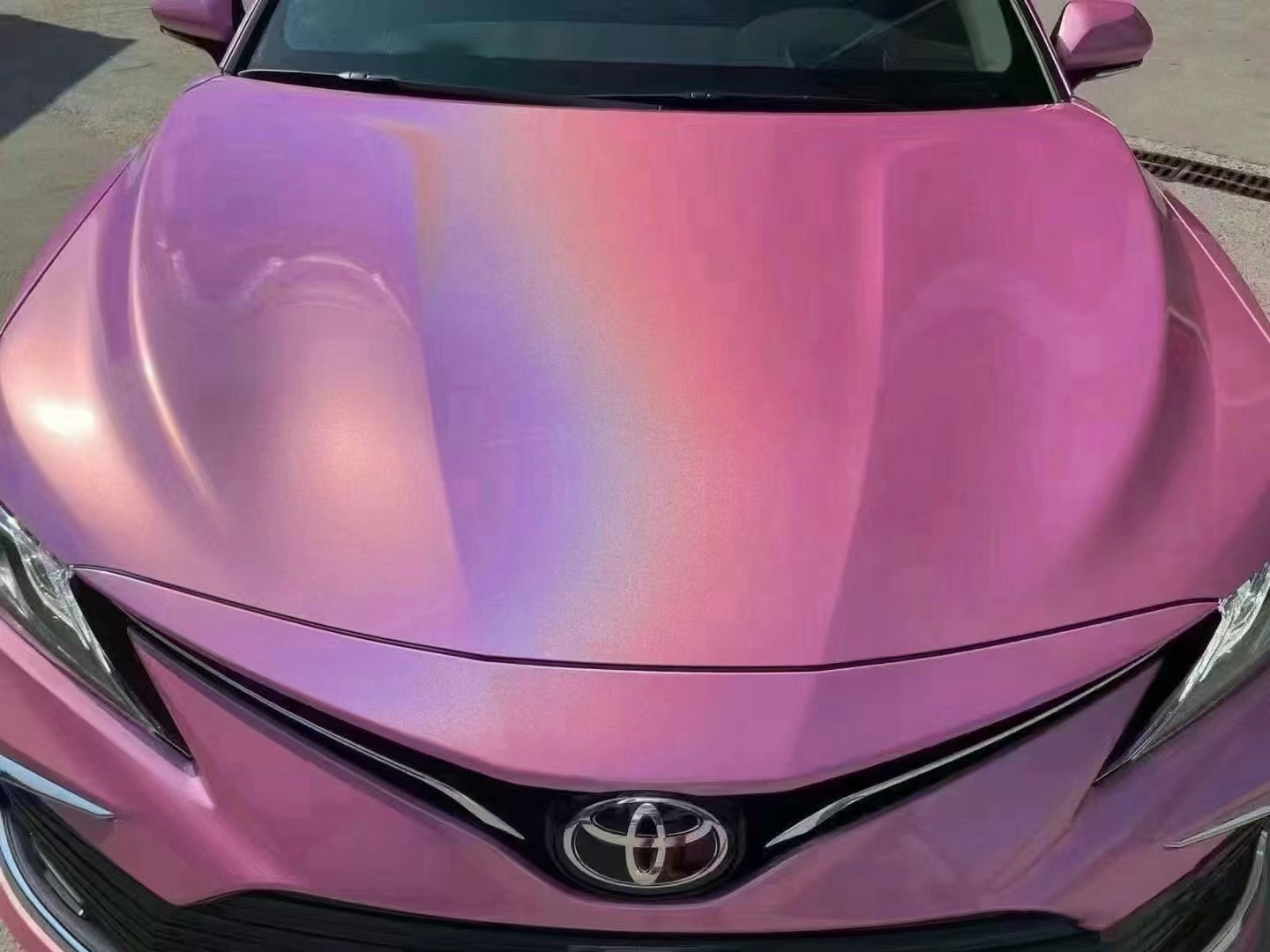 Gloss Metallic Rainbow Laser Pink Car Vinyl Wrap review Jesse 01