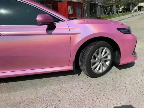 Gloss Metallic Rainbow Laser Pink Car Vinyl Wrap review 