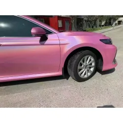 Gloss Metallic Rainbow Pink Car Vinyl Wrap review Jesse 01