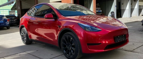 Ultra Glossy Metallic Vampire Red Car Vinyl Wrap BMW PET   reviewed by