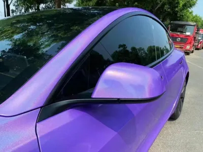 Gloss Metallic Rainbow Laser Purple Car Vinyl Wrap review Martin A. 02