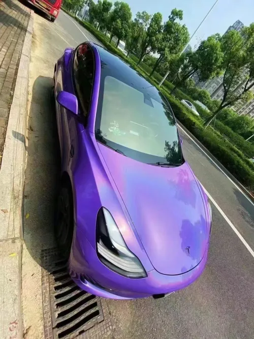Gloss Metallic Rainbow Laser Purple  Car Vinyl Wrap (Light ) review 