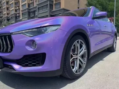Gloss Metallic Rainbow Laser Purple Car Vinyl Wrap review  Bob 03