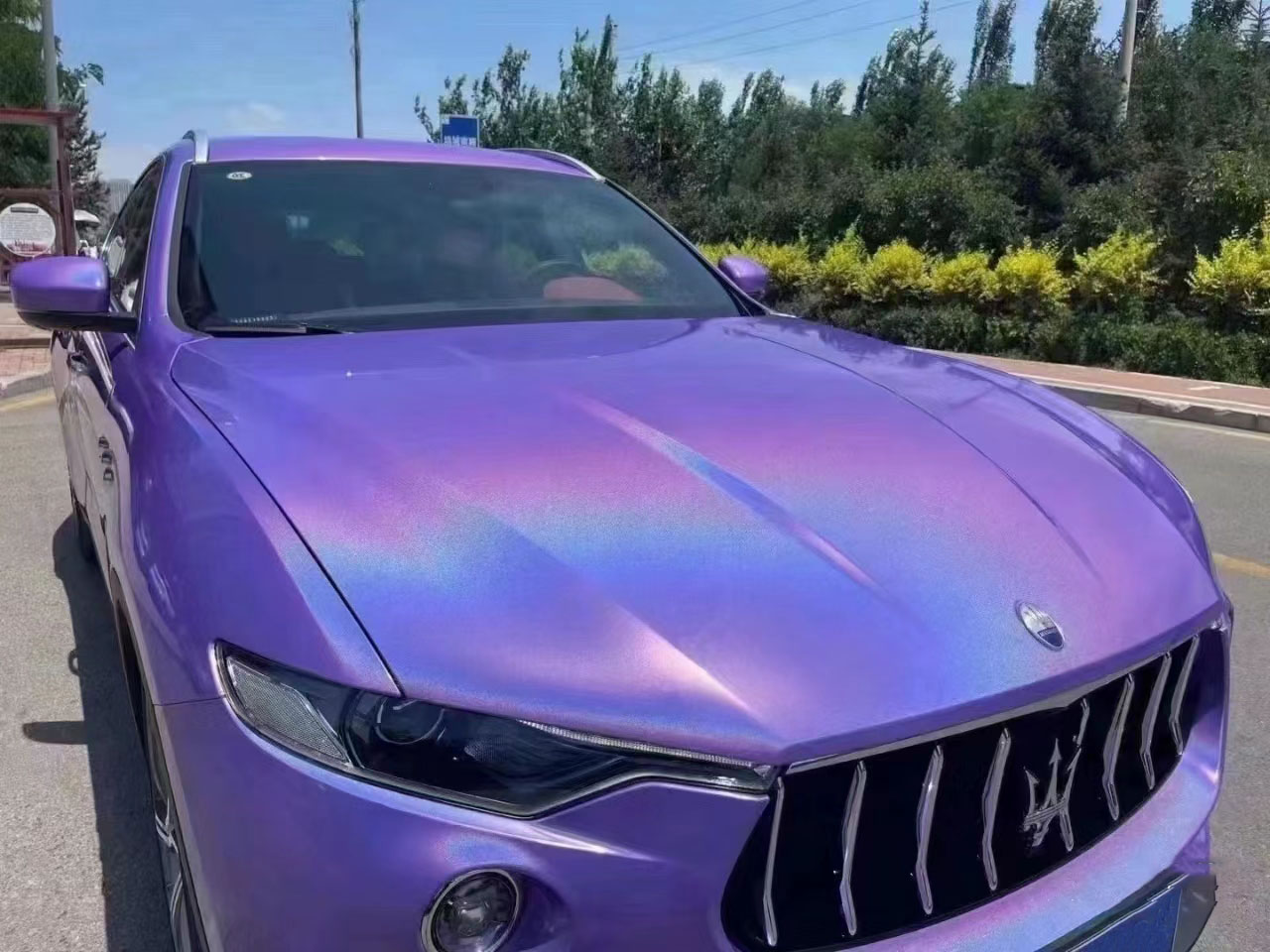 Gloss Metallic Rainbow Laser Purple  Car Vinyl Wrap (Light ) review Bob 00