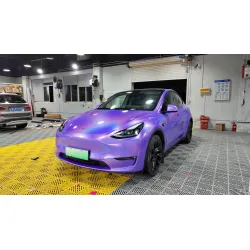 Gloss Metallic Rainbow Laser Purple Car Vinyl Wrap review Hermy 03