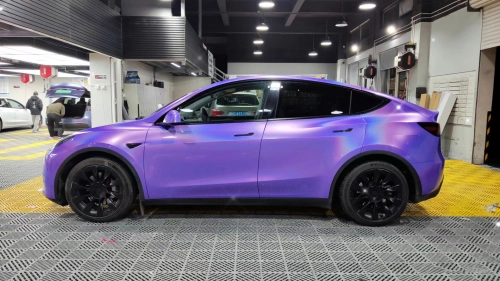 Gloss Metallic Rainbow Laser Purple  Light  Purple Car Vinyl Wrap reviewed by