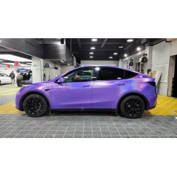 Gloss Metallic Rainbow Laser Purple Car Vinyl Wrap review Hermy 01