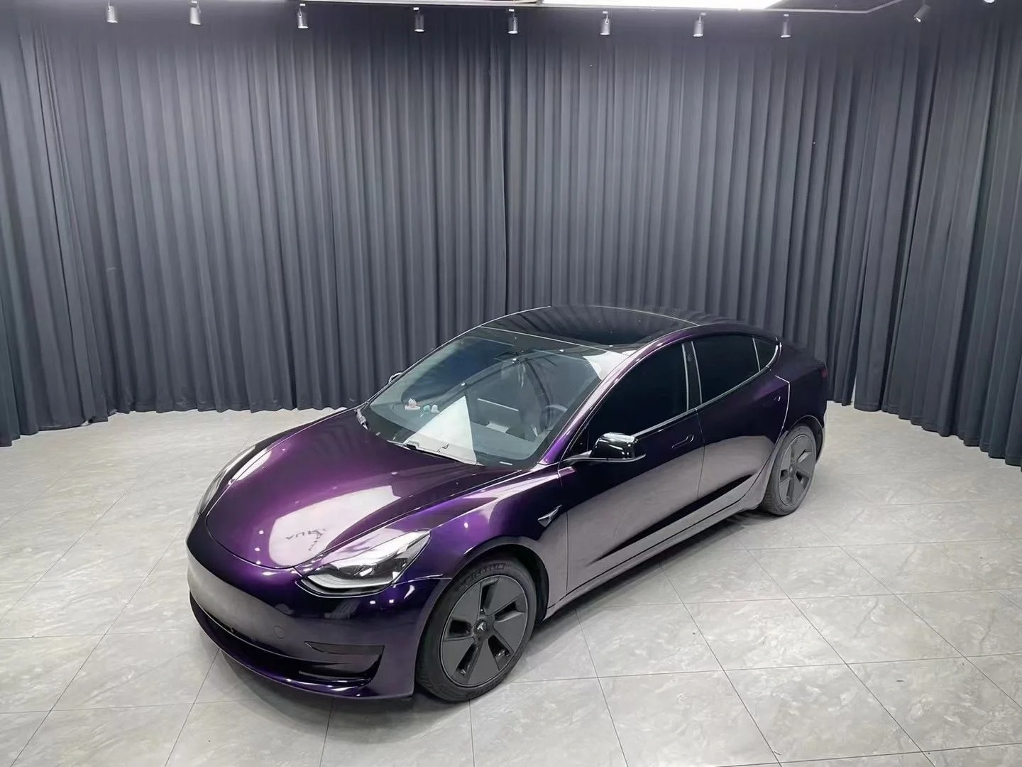 Gloss Metallic Midnight Purple Car Vinyl Wrap Sale review 1