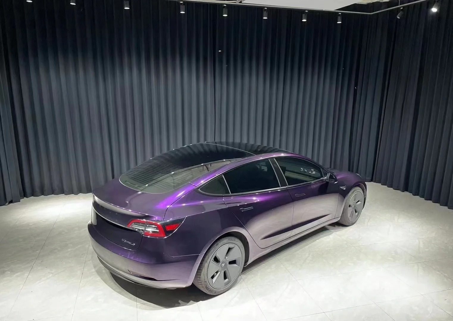 Gloss Metallic Midnight Purple Car Vinyl Wrap Sale review 3