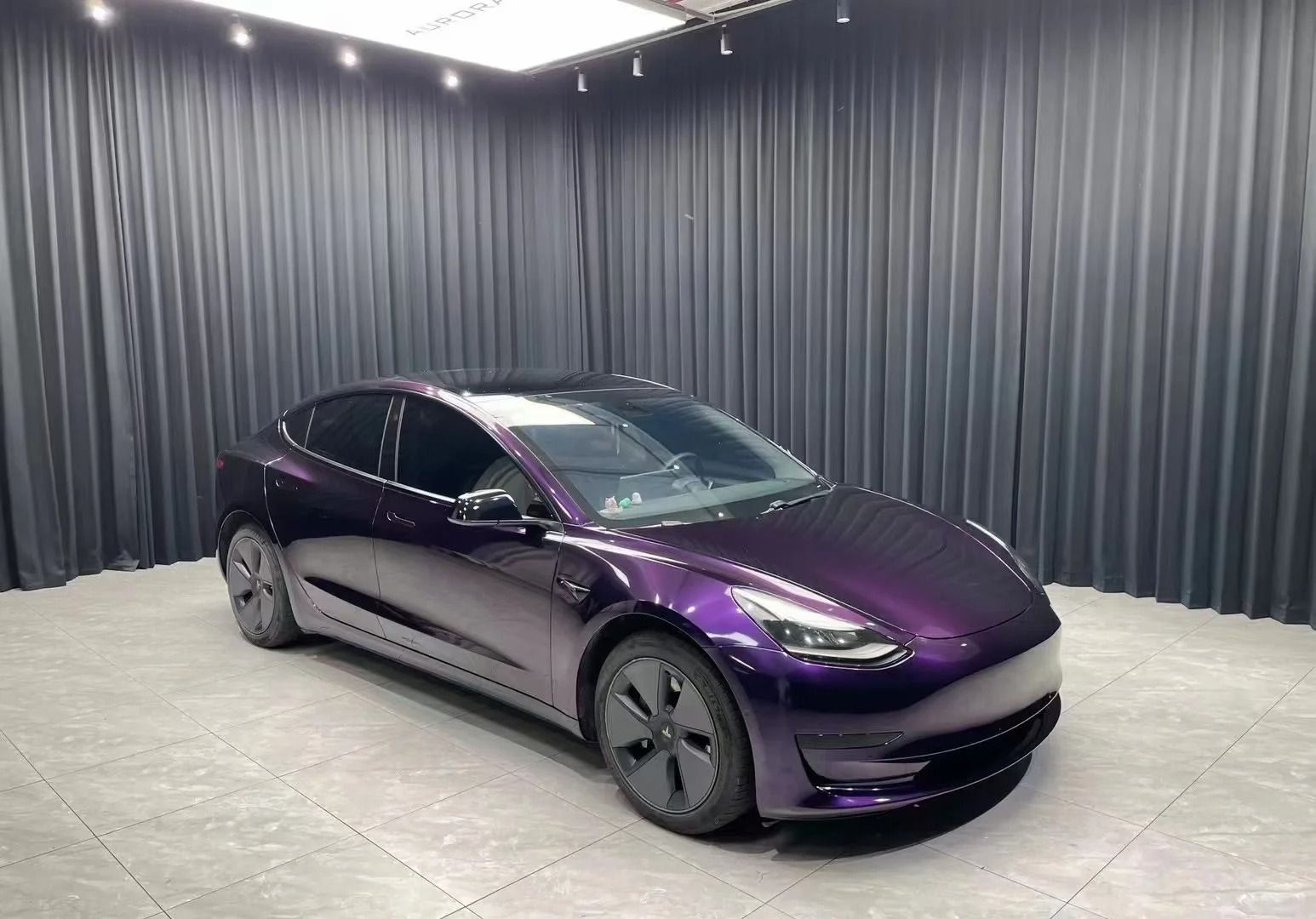 Gloss Metallic Midnight Purple Car Vinyl Wrap Sale review 4