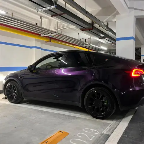 Gloss Metallic Midnight Purple Car Vinyl Wrap BMW PET review 