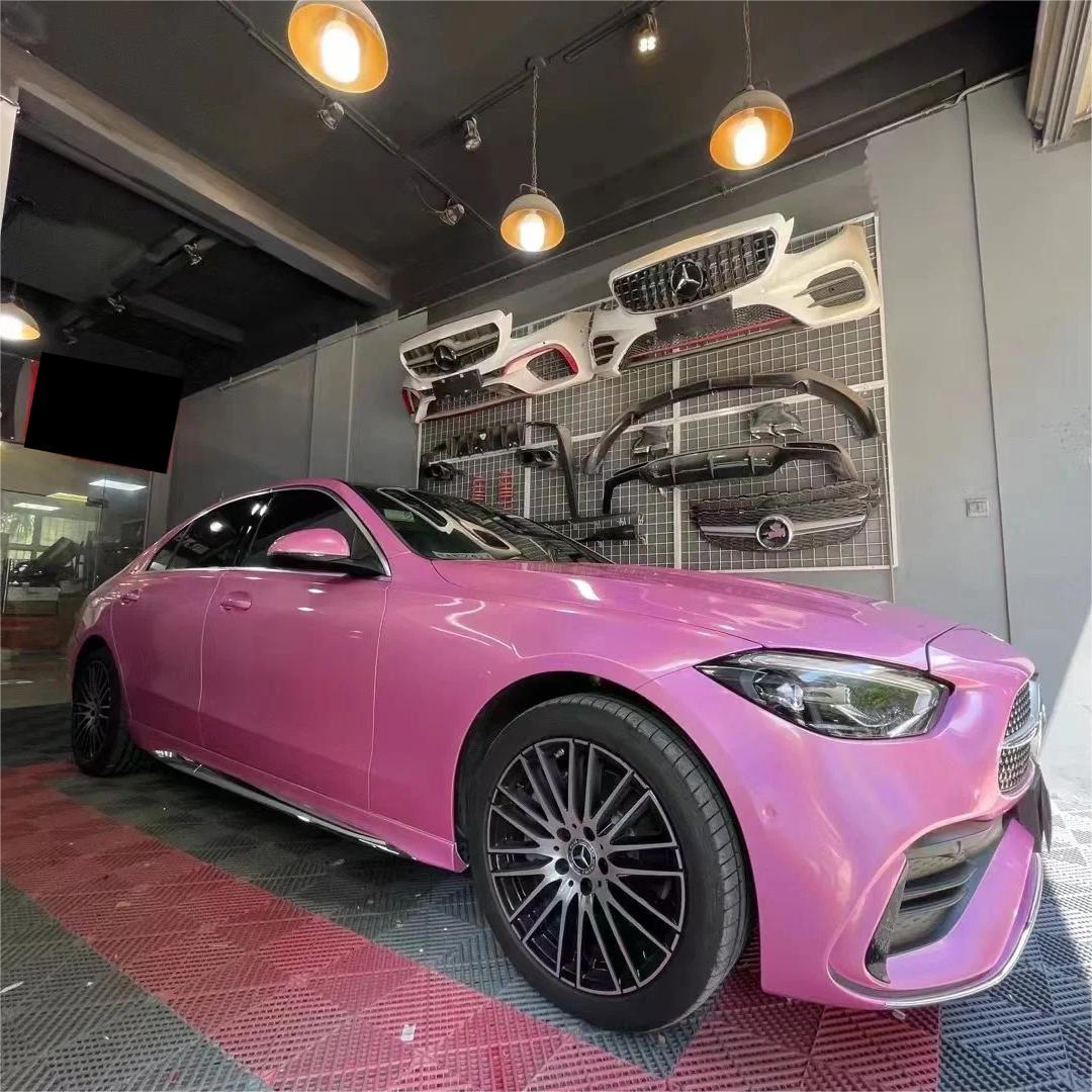 Gloss Metallic Rainbow Laser Pink Car Vinyl Wrap review Corey 02