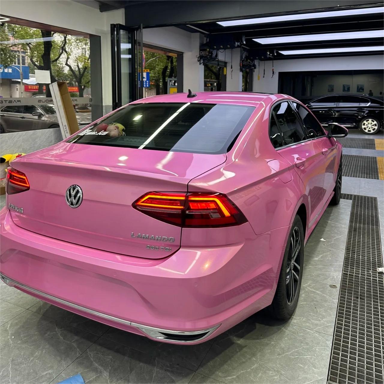 Gloss Metallic Rainbow Laser Pink Car Vinyl Wrap review Sean 03