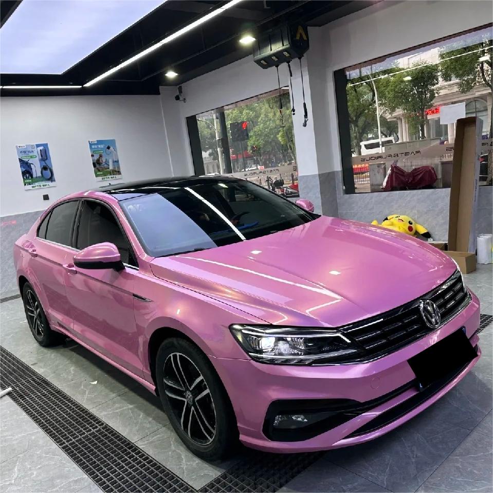 Gloss Metallic Rainbow Laser Pink Car Vinyl Wrap review Sean 02