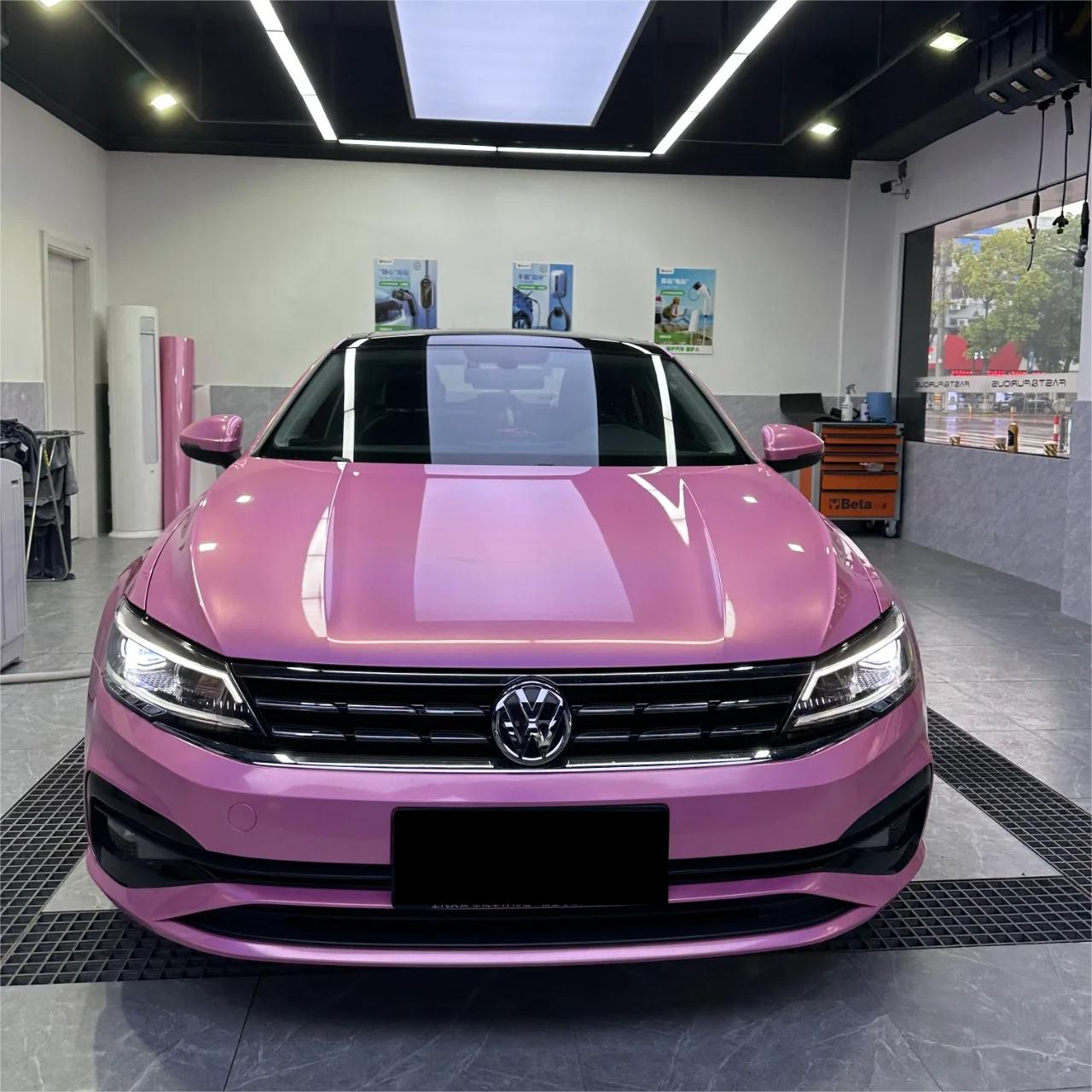 Gloss Metallic Rainbow Laser Pink Car Vinyl Wrap review Sean 01