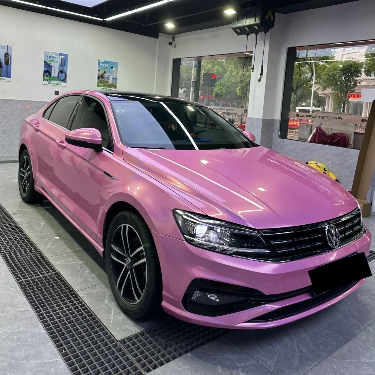 Gloss Metallic Rainbow Laser Pink Car Vinyl Wrap review Sean 00
