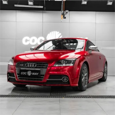 Ultra Glossy Metallic Vampire Red Car Vinyl Wrap Audi BMW PET   review Josh 01