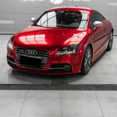 Ultra Glossy Metallic Vampire Red Car Vinyl Wrap Audi BMW PET   review Josh 03