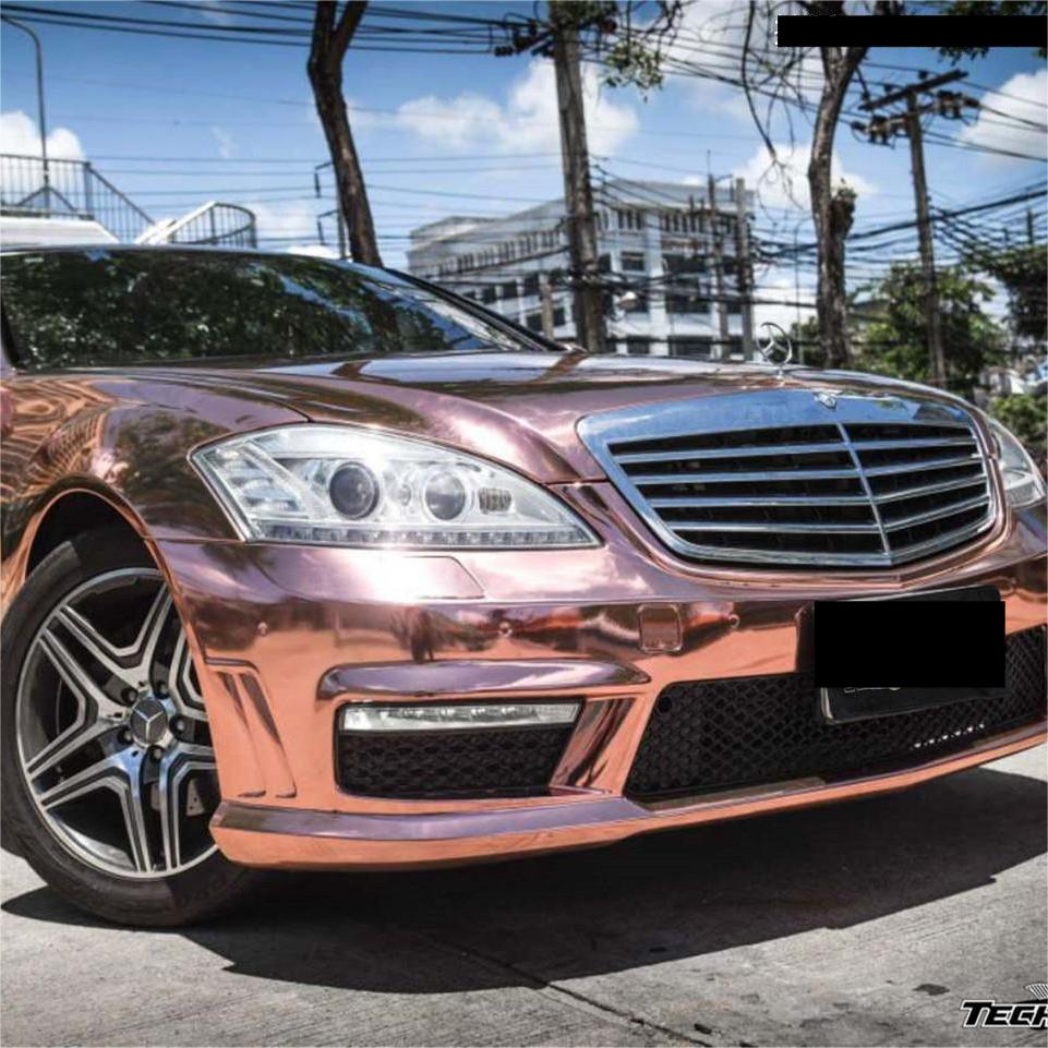 Gloss Mirror Chrome Rose Gold Car Vinyl Wrap review Waine 01