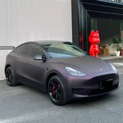 Ultra Matte Metallic Black Purple Car Vinyl Wrap review Nate K. 02