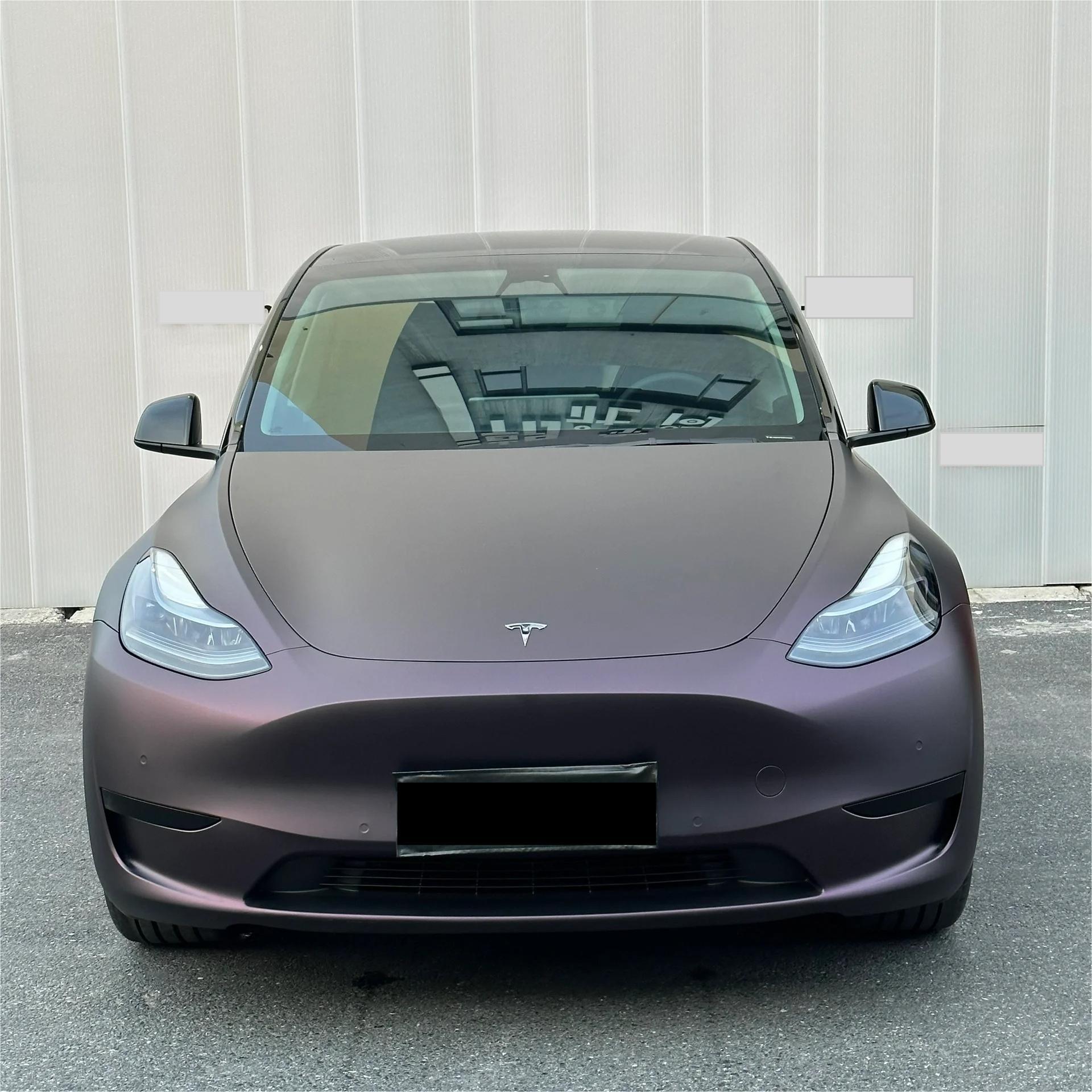 Ultra Matte Metallic Black Purple Car Vinyl Wrap review Nate K. 00