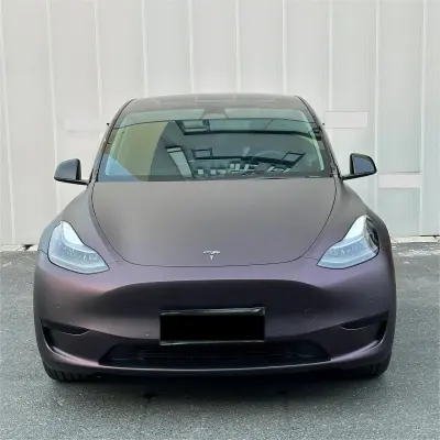 Ultra Matte Metallic Black Purple Car Vinyl Wrap review Nate K. 01