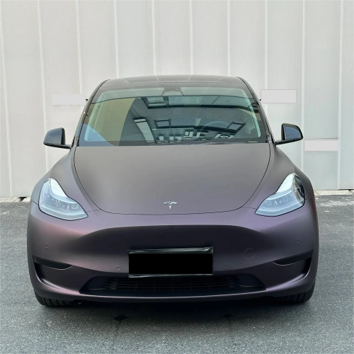 Ultra Matte Metallic Black Purple Car Vinyl Wrap review Nate K.
