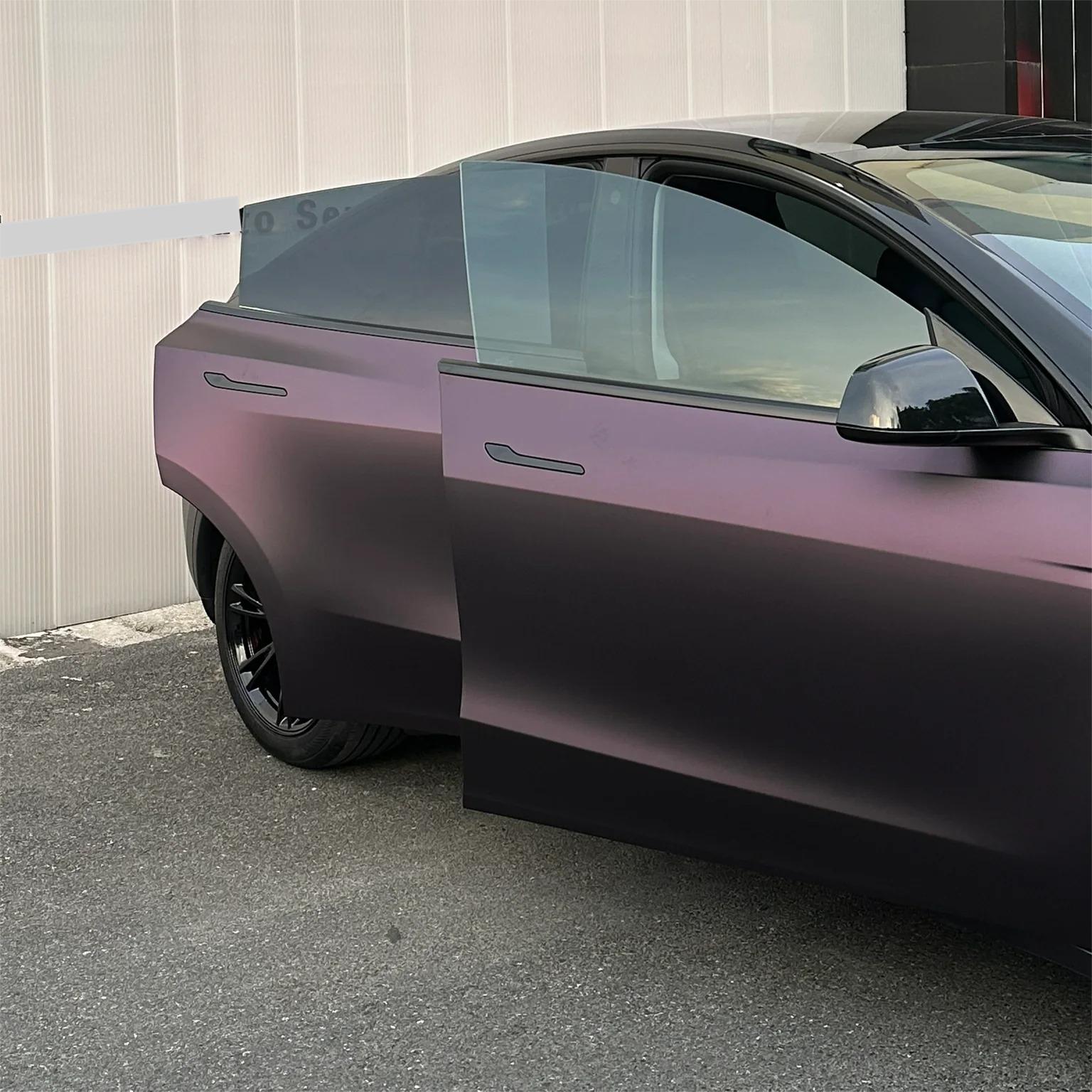 Ultra Matte Metallic Black Purple Car Vinyl Wrap review Nate K. 04
