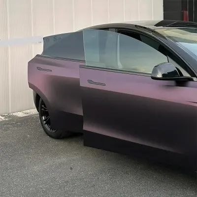 Ultra Matte Metallic Black Purple Car Vinyl Wrap review Nate K. 05
