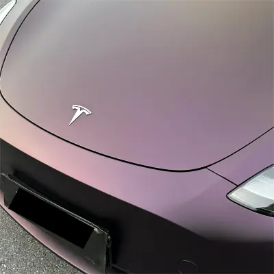 Ultra Matte Metallic Black Purple Car Vinyl Wrap review Nate K. 04