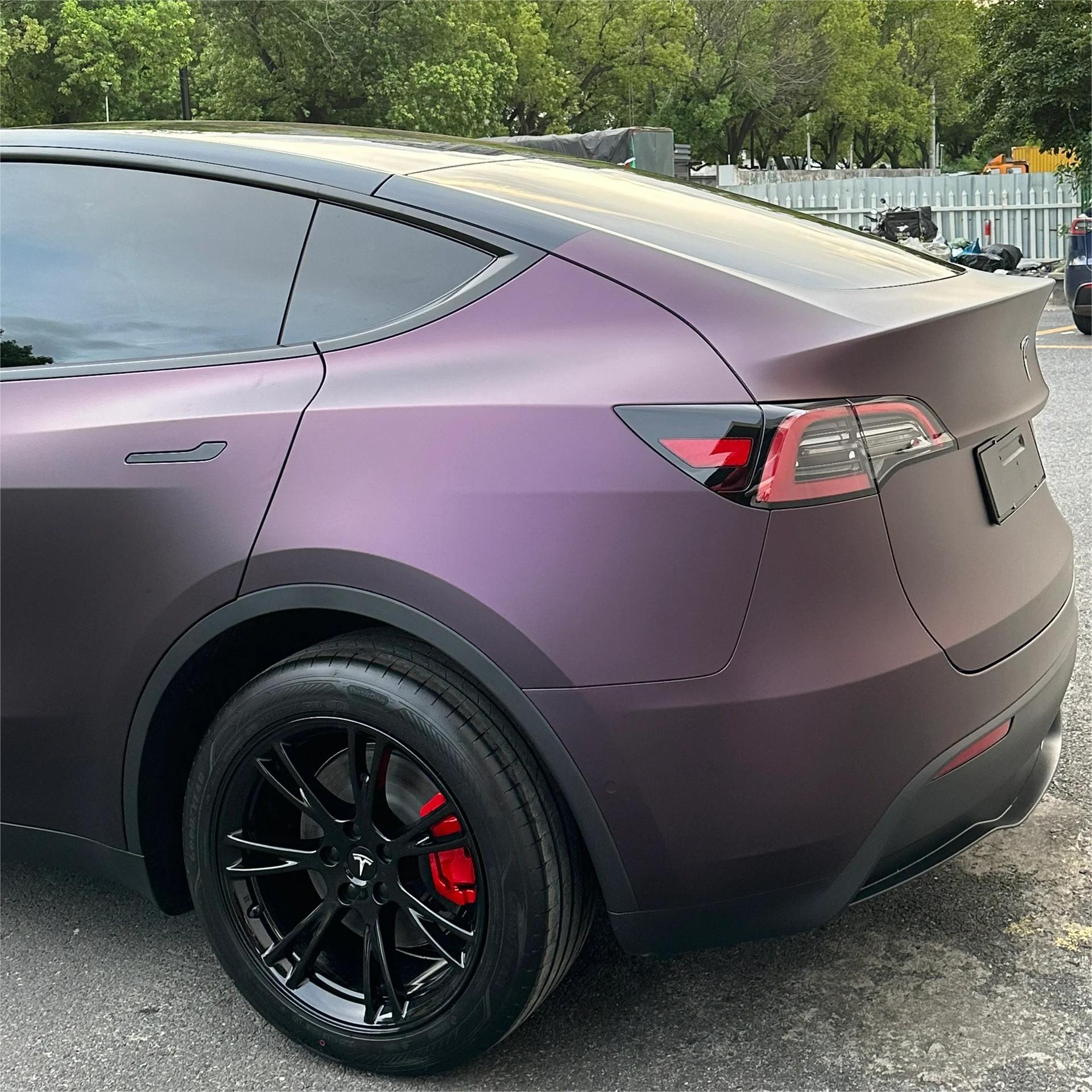 Ultra Matte Metallic Black Purple Car Vinyl Wrap review Nate K. 05