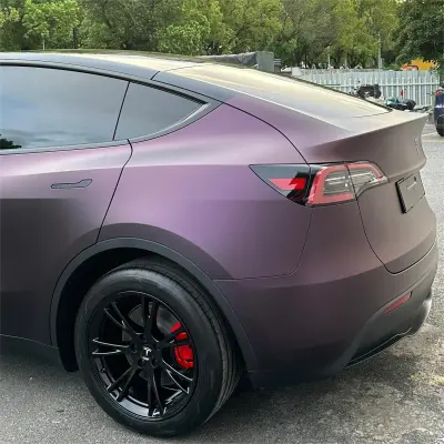 Ultra Matte Metallic Black Purple Car Vinyl Wrap review Nate K. 06