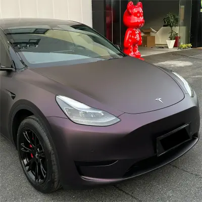 Ultra Matte Metallic Black Purple Car Vinyl Wrap review Nate K. 03
