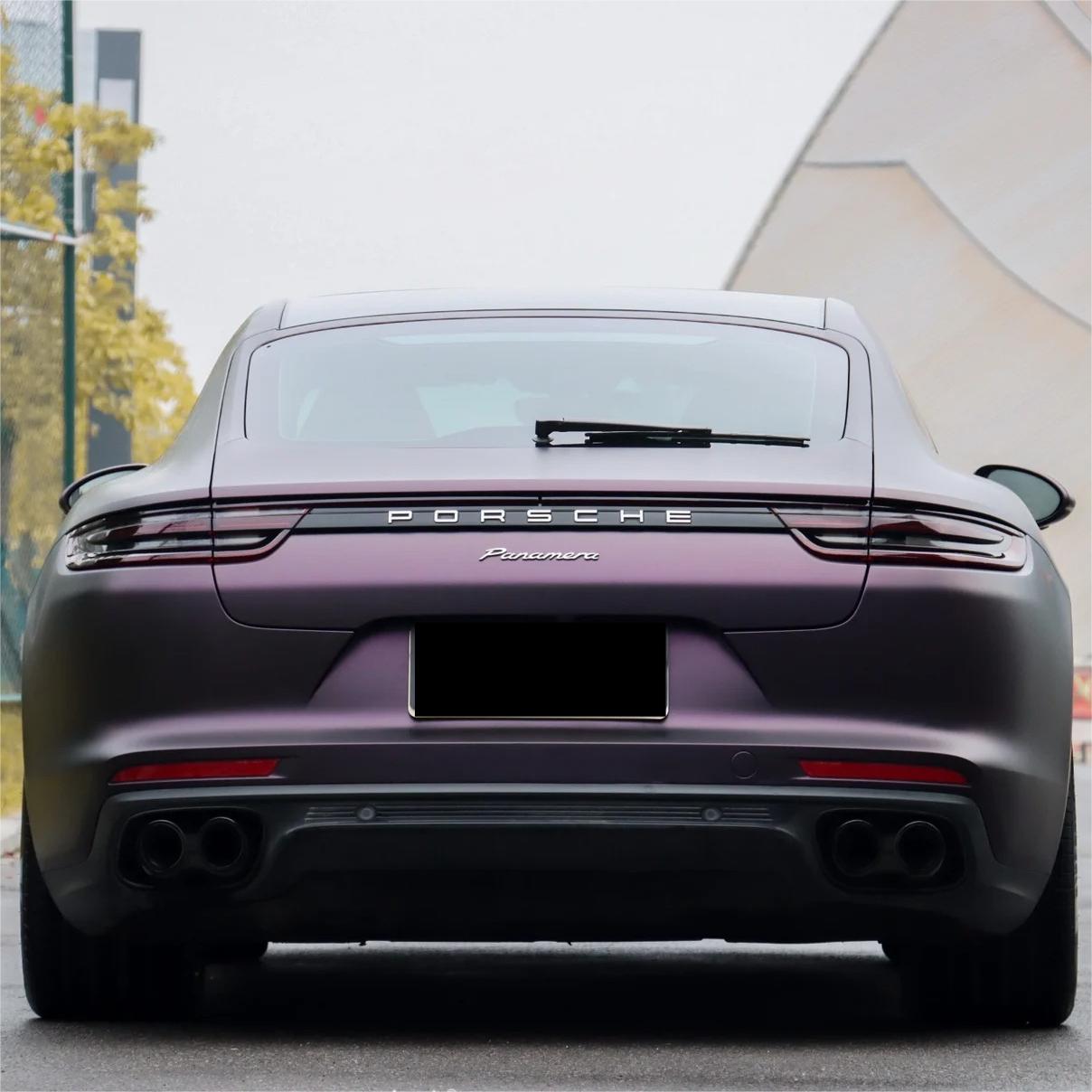 Ultra Matte Metallic Black Purple Car Vinyl Wrap review Tom 05