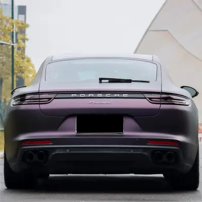Ultra Matte Metallic Black Purple Car Vinyl Wrap review Tom 06