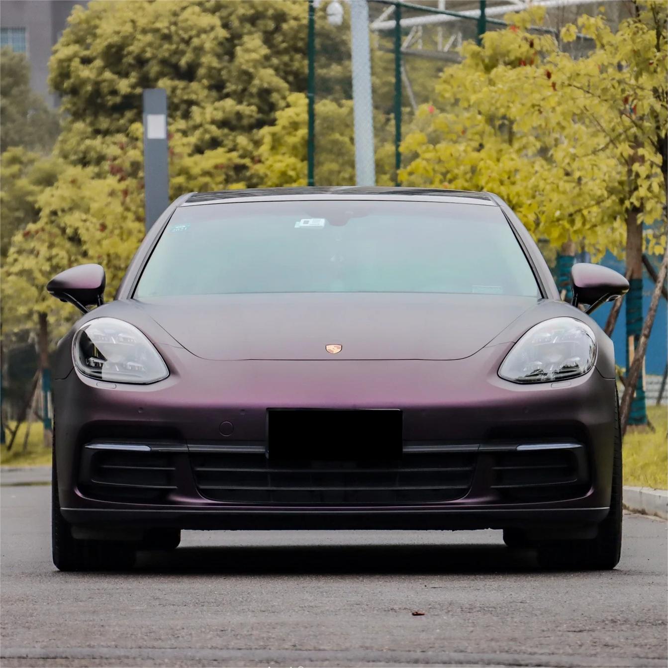 Ultra Matte Metallic Black Purple Car Vinyl Wrap review Tom 04