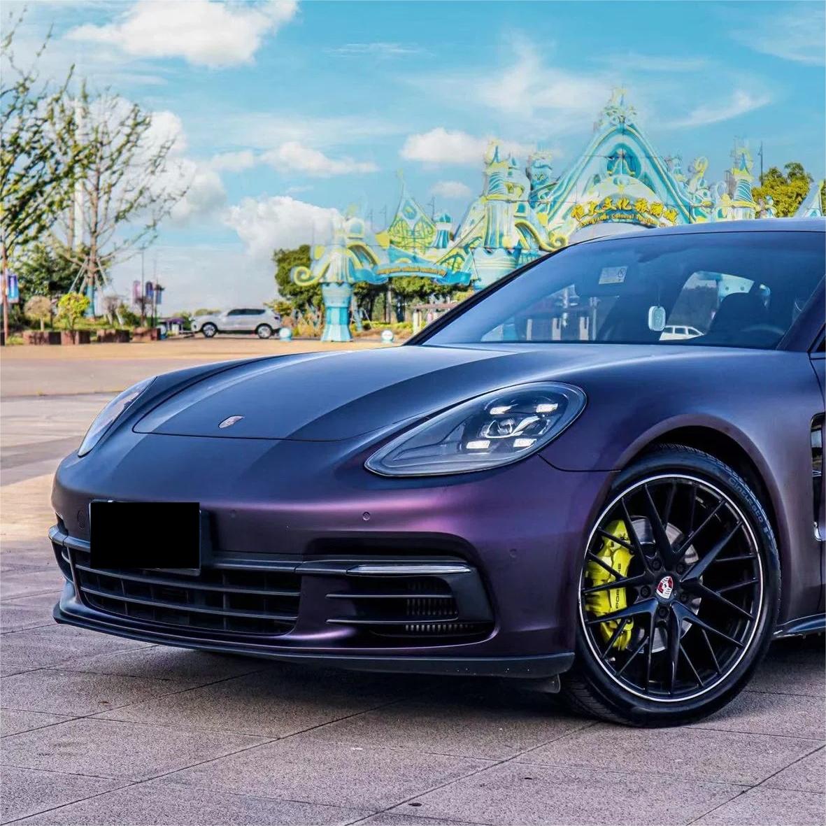 Ultra Matte Metallic Black Purple Car Vinyl Wrap review Jim 03