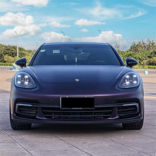 Ultra Matte Metallic Black Purple Car Vinyl Wrap reviewed by