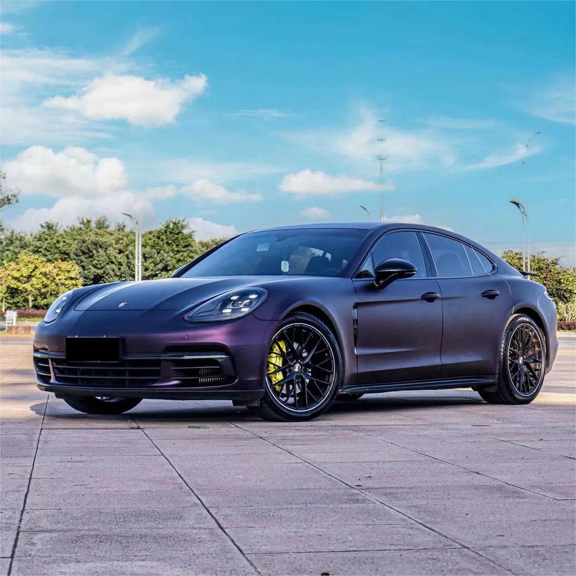 Ultra Matte Metallic Black Purple Car Vinyl Wrap review Jim 01