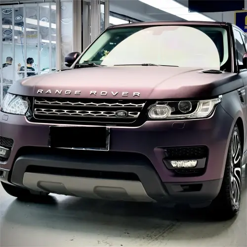 Ultra Matte Metallic Black Purple Car Vinyl Wrap review 