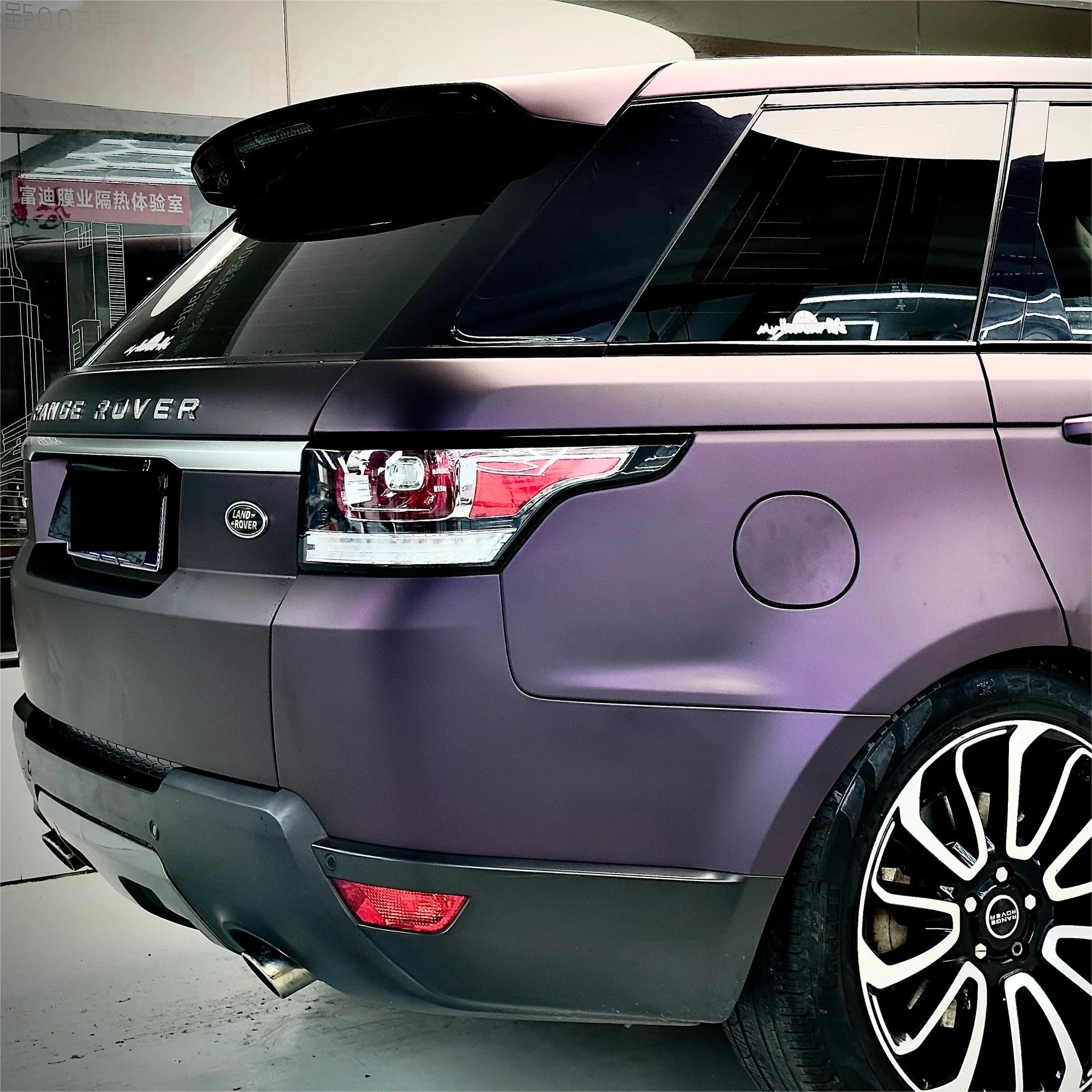 Ultra Matte Metallic Black Purple Car Vinyl Wrap review Bob 03