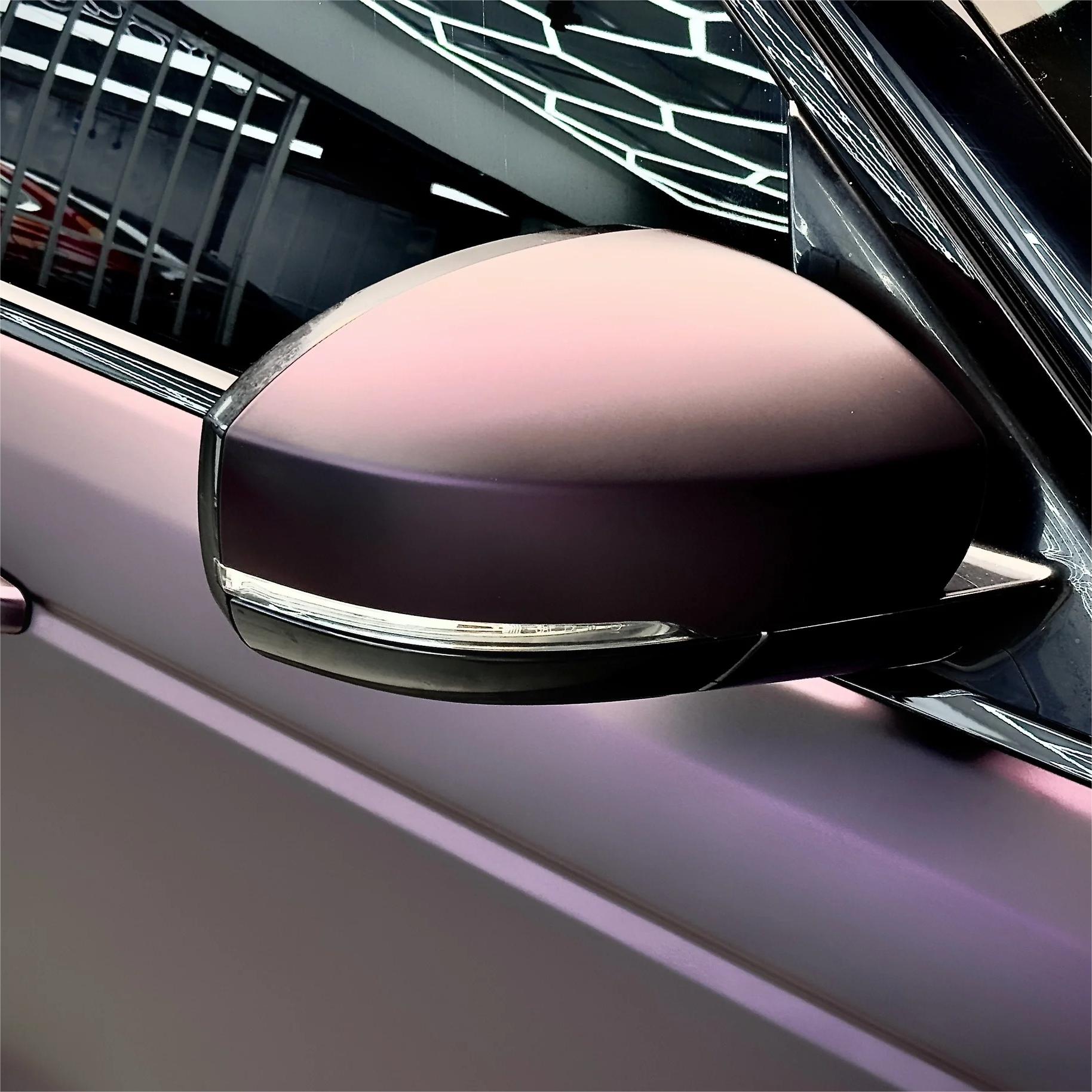 Ultra Matte Metallic Black Purple Car Vinyl Wrap review Bob 02